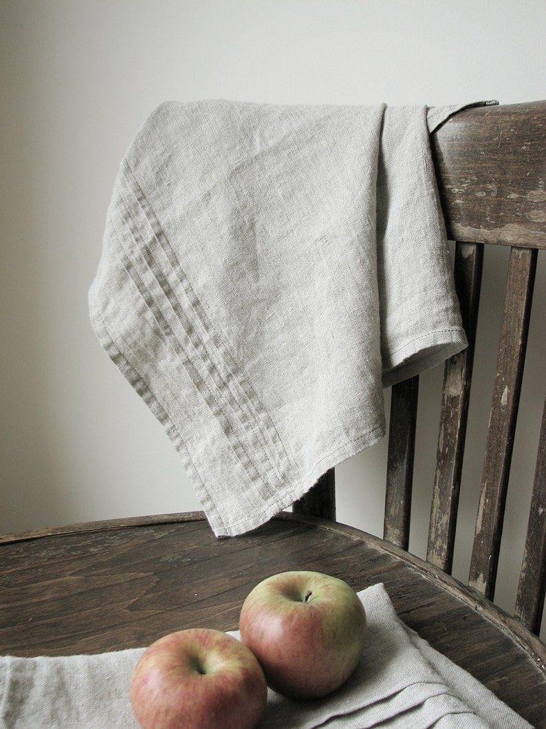 White Linen Tea Towels Kitchen Favors Hand Towel Set of 2 Etsy