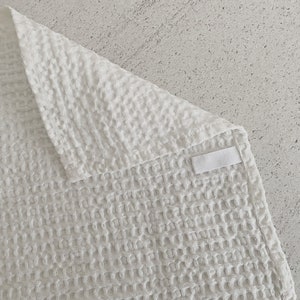 Linen waffle towels set Linen bathroom towel hand towels face linen towels off white linen guest towels spa towels baby towel image 8
