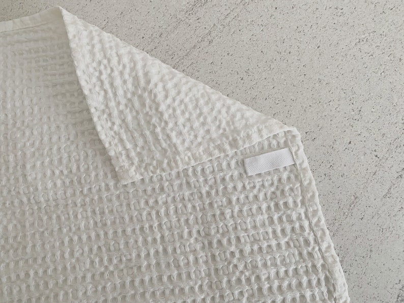 Linen waffle towels set Linen bathroom towel hand towels face linen towels off white linen guest towels spa towels baby towel image 8