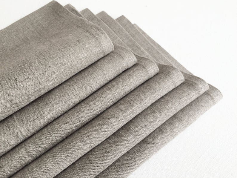 Linen napkins, Table napkins set of 10, Pure linen fabric, Easter napkins, Chic table decor, Handmade napkins, Dining table serving napkins Natural grey linen