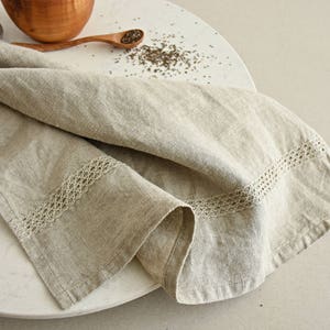 Linen hand towel decorative rustic kitchen linens linen cloth tea towel dishcloth country style towel handmade gift kitchen towels image 5