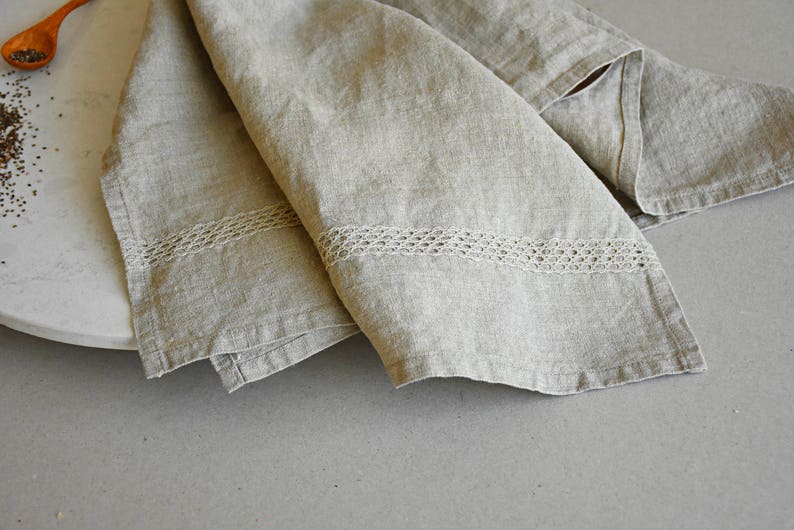 Linen hand towel decorative rustic kitchen linens linen cloth tea towel dishcloth country style towel handmade gift kitchen towels image 6