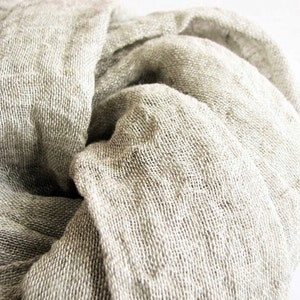 Natural light linen scarf - spring/ summer trending item- long- men- women- unisex- all seasons - eco friendly