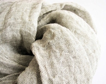 Natural light linen scarf - spring/ summer trending item- long- men- women- unisex- all seasons - eco friendly