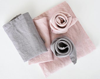 Linen napkins- custom linen napkins- natural linen napkin- washed linen napkins- dusty lilac napkin- table napkins- table linen- napkins set