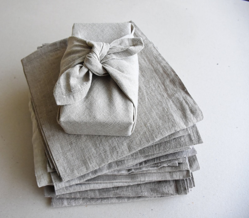 Linen Wrapping Cloth Zero Waste Table Napkins Set Handmade | Etsy