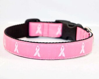 Pink Breast Cancer Collar, 1" wide