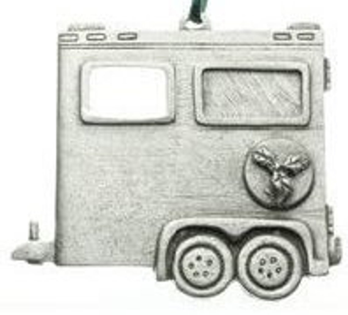 Horse Trailer Christmas Ornament Pewter Equestrian Gift Picture Frame