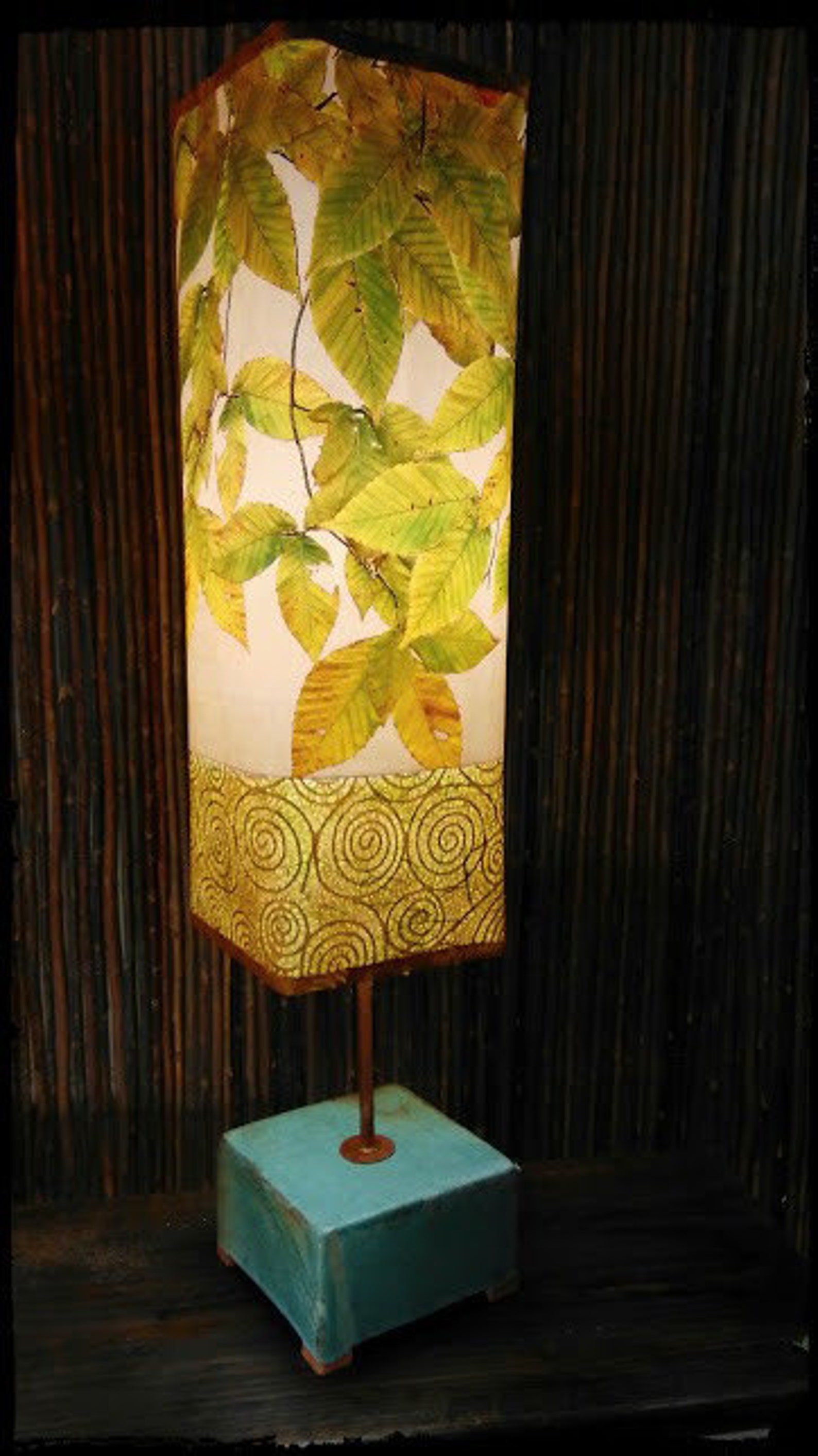 Handmade Lamp Paper Lamp Shade Nature Lamp Unique Desk Etsy