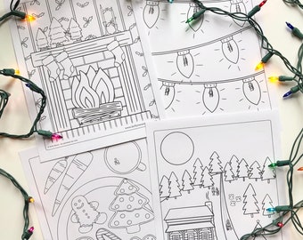 Christmas Printable Coloring Page Bundle