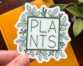 PLANTS Clear Sticker, 2.9 x 3 inch
