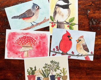 Nature Postcards - Watercolor Painting Reproduction | 4x6 | Stationary