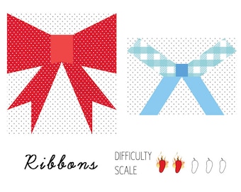 Ribbons paper pieced quilt pattern in PDF