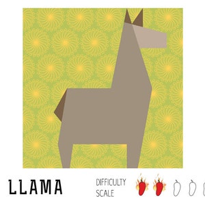 Llama paper pieced quilt pattern in PDF