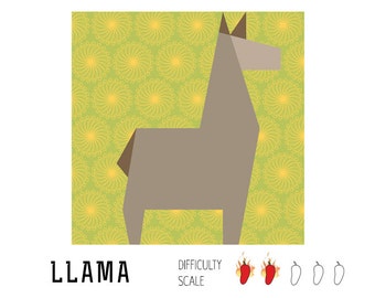 Llama paper pieced quilt pattern in PDF