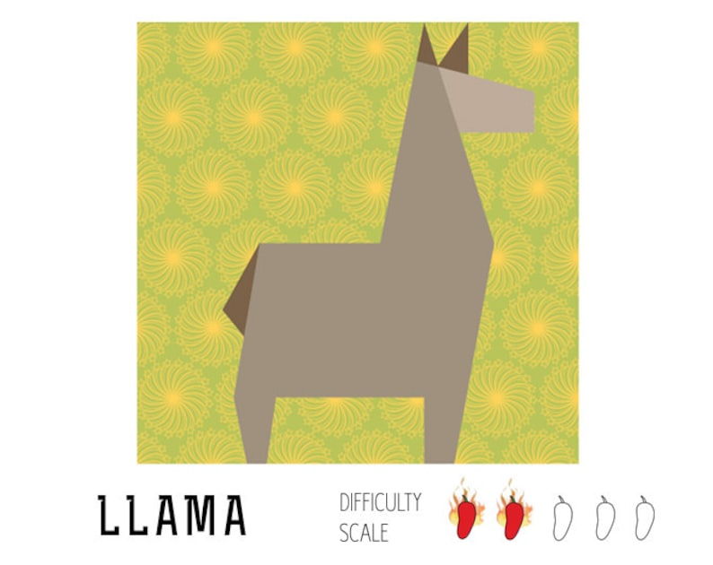 Llama paper pieced quilt pattern in PDF image 1