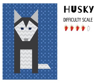 Husky paper pieced quilt pattern in PDF
