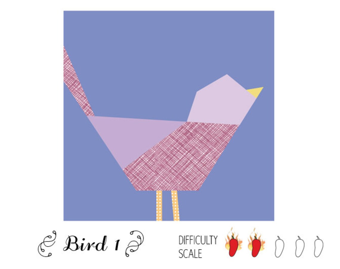 Bird 1 Paper Pieced Quilt Pattern in PDF - Etsy