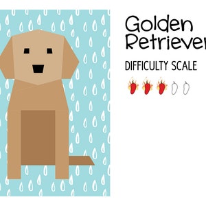 Golden Retriever paper pieced quilt pattern in PDF