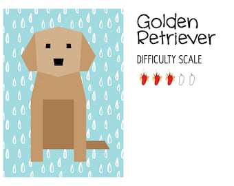 Golden Retriever paper pieced quilt pattern in PDF