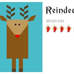 Reindeer paper pieced quilt pattern