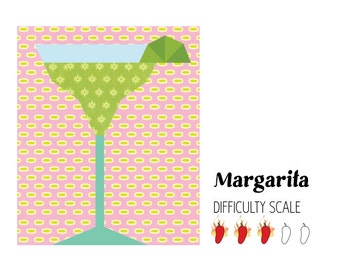 Margarita paper pieced quilt pattern in PDF