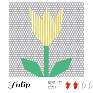 Patron de courtepointe en papier tulipe en PDF