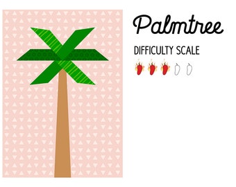 Palmtree paper pieced quilt pattern in PDF