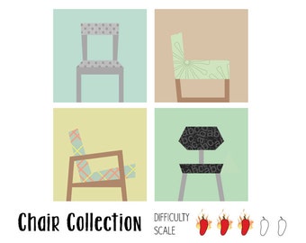 Chair Collection paper pieced quilt pattern in PDF