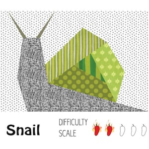 Snail paper pieced quilt pattern in PDF