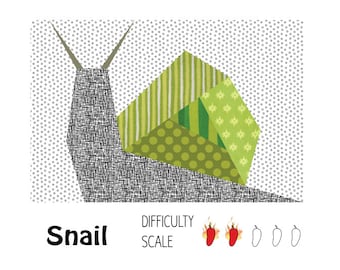Snail paper pieced quilt pattern in PDF