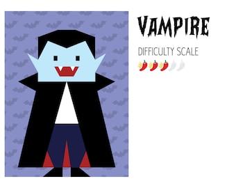 Vampire paper pieced quilt pattern in PDF