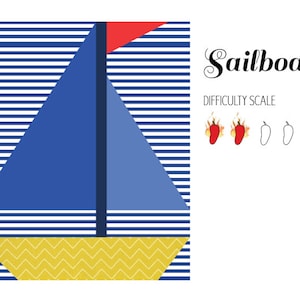 Sailboat pieced quilt pattern in PDF