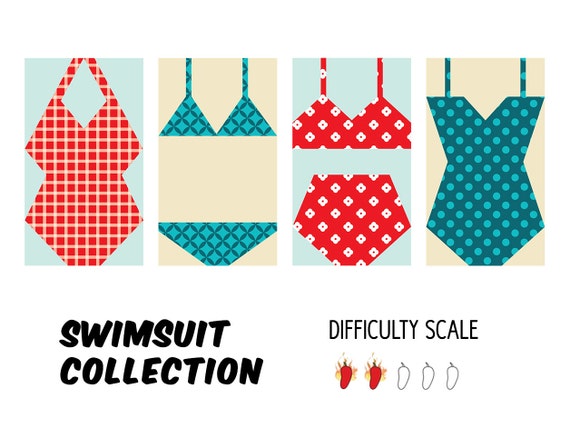 Swimsuit Collection Paper Pieced Quilt Pattern in PDF | Etsy