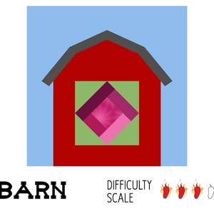 Barn paper pieced quilt pattern in PDF