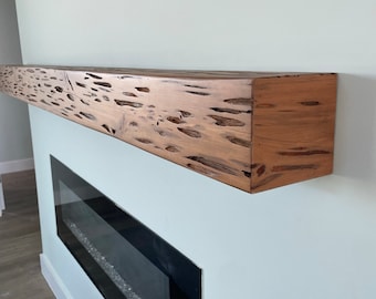 Rustic cypress mantel