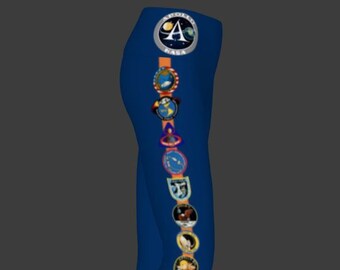 Apollo moon landing 50th anniversary special edition Astronaut NASA leggings, Art printed science space pants, nerd geek Women engineer STEM