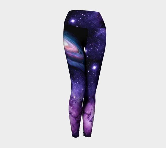 Milky Way Galaxy Space Leggings, Art Printed Science Theme Pants