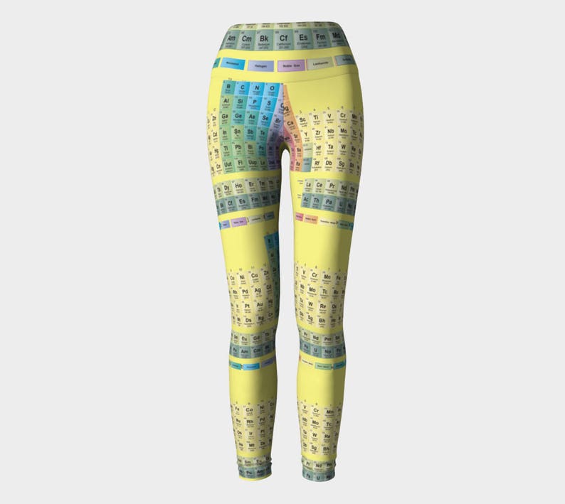 Periodic table of elements chemistry chemist yoga leggings handmade high quality artist original art printed science chic geek wear