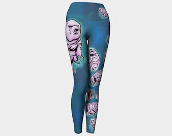 Tardigrade water bear Handmade high quality yoga leggings artist original art printed science chic geek wear