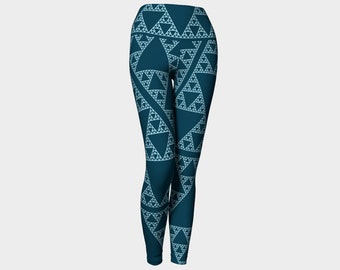 Sierpinski Triangle Handmade high quality fractal Math physics themed yoga leggings artist original art printed science chic geek wear pants