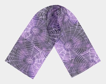 Spider web scarf nature arachnid fashion accessory high quality poly chiffon biology spiderweb natural science art printed chic geek wear