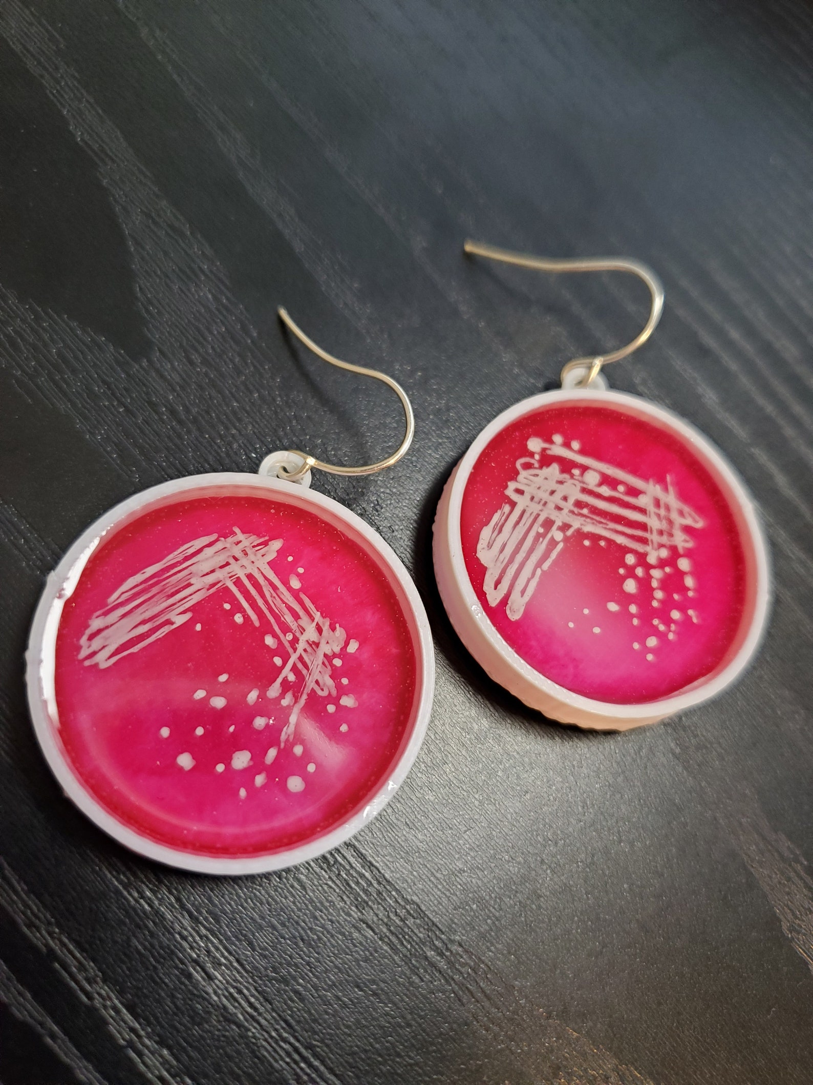 3D printed petri dish bacteria culture earrings microbiology Etsy