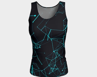 Data network graph tank top hecho a mano yoga deportes Ciencia de datos ingeniero de alta tecnología artista de alta tecnología impreso ciencia chic geek desgaste