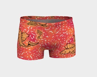 Pleco fish Shorts yoga sports shorties handmade high quality Plecostomus pleco artist original science art printed science chic wear