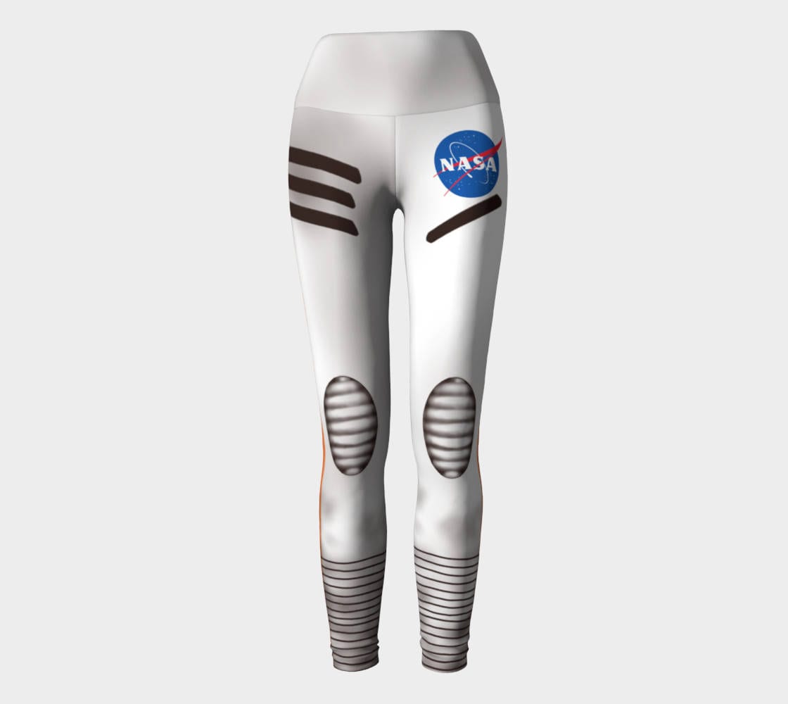 Astronaut NASA Leggings, Art Printed Science Theme Pants, Space Program