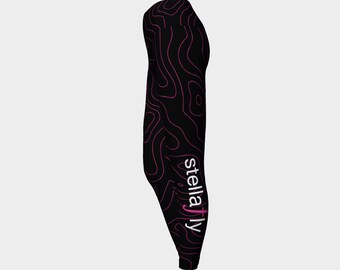 StellaFly Gear - New for 2020! Race leggings in 'Topographic' print. For running, swimming, high intensity workouts