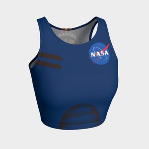 Chemistry Womens White/Blue Sleeveless Tank Top Bodysuit NASA Logo