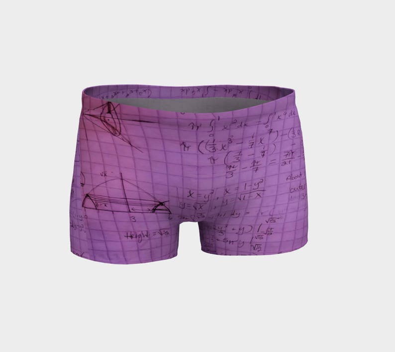 Calculus Shorts running shorties handmade high quality Calculus Math themed yoga artist original art printed science chic geek wear