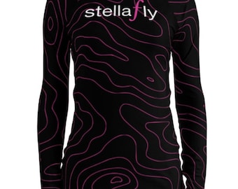 StellaFly Gear - ¡Nuevo para 2020! Camiseta de manga larga fast SHIP en estampado 'Topographic'. Para correr, nadar, entrenamientos de alta intensidad